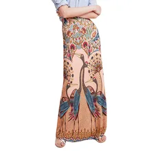 Modis винтажная Макси-юбка с принтом женская летняя Высокая талия Повседневная прямая пляжная длинная юбка Женская Корейская стильная женская# B