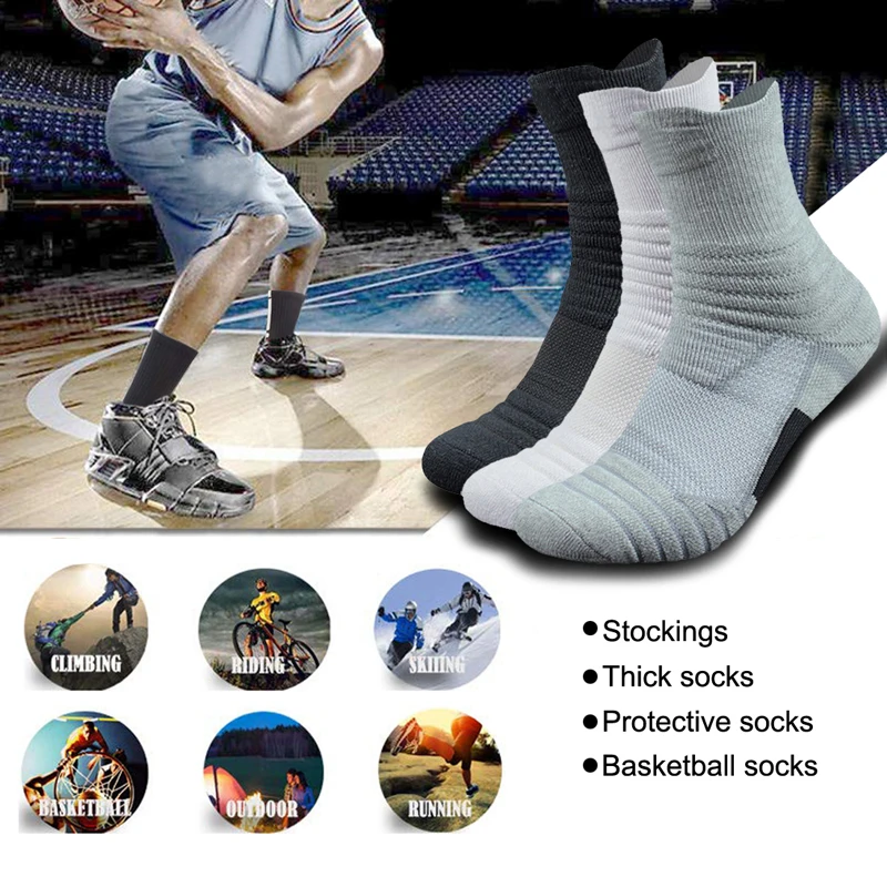 Men Women Running Cotton Socks Professional Sport Riding Long Thickening Socks Basketball Badminton Hiking Racing Cycling Socks