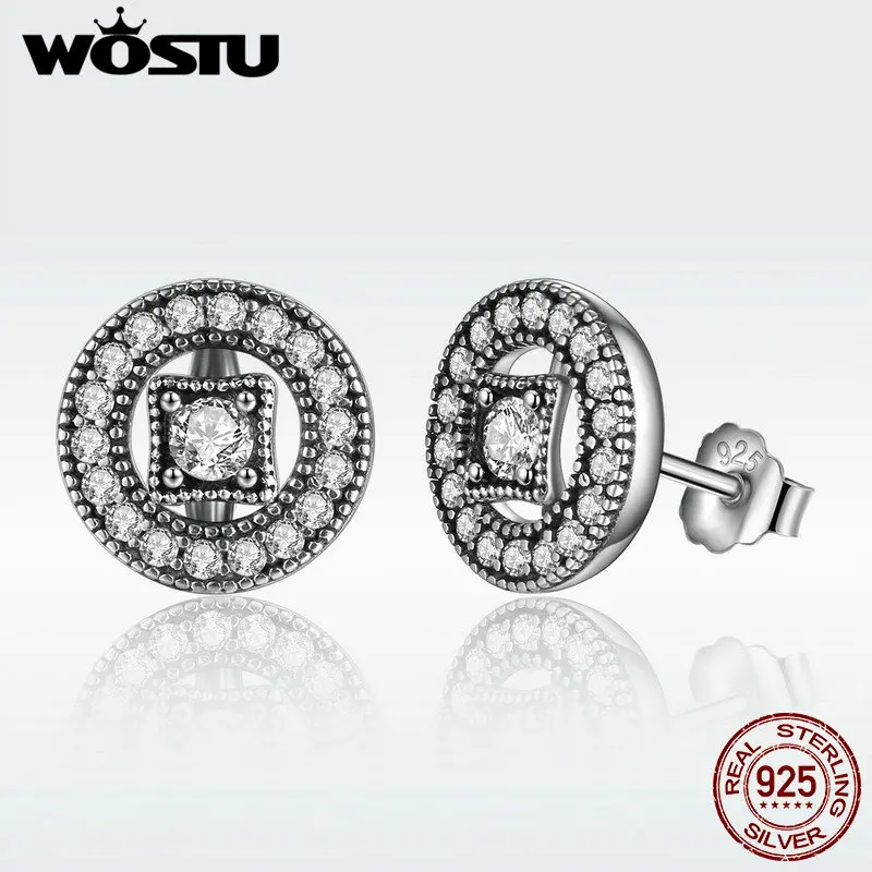 

Hot Sale Authentic 925 Sterling Silver Vintage Allure Stud Earrings For Women Compatible With Original WST Jewelry Gift
