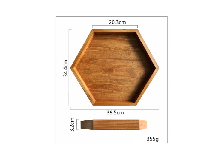 SWEETGO шестигранный деревянный поднос ручной работы 20 см/30 см/40 см из дерева под кофе, тарелки, украшение стола, десерт, макияж, ювелирный держатель