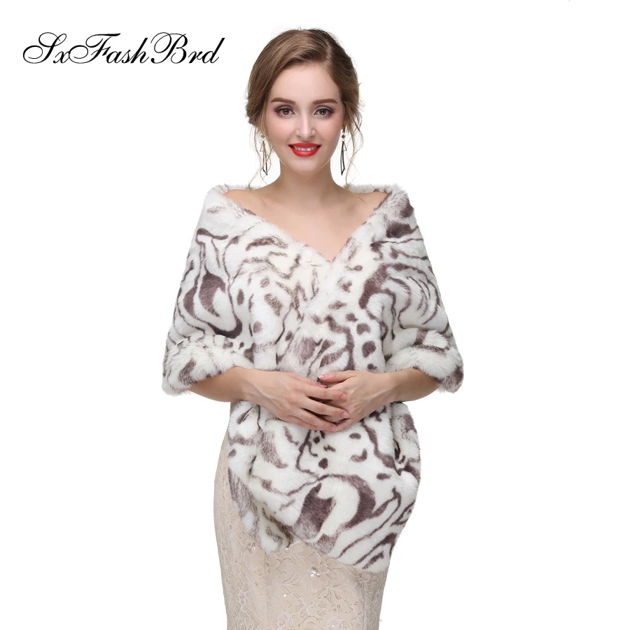

Warm Faux Fur Stoles Wedding Wrap Winter Wedding Bolero Jacket Multicolor Bridal Wraps Coat Accessories Wedding Cape Coat
