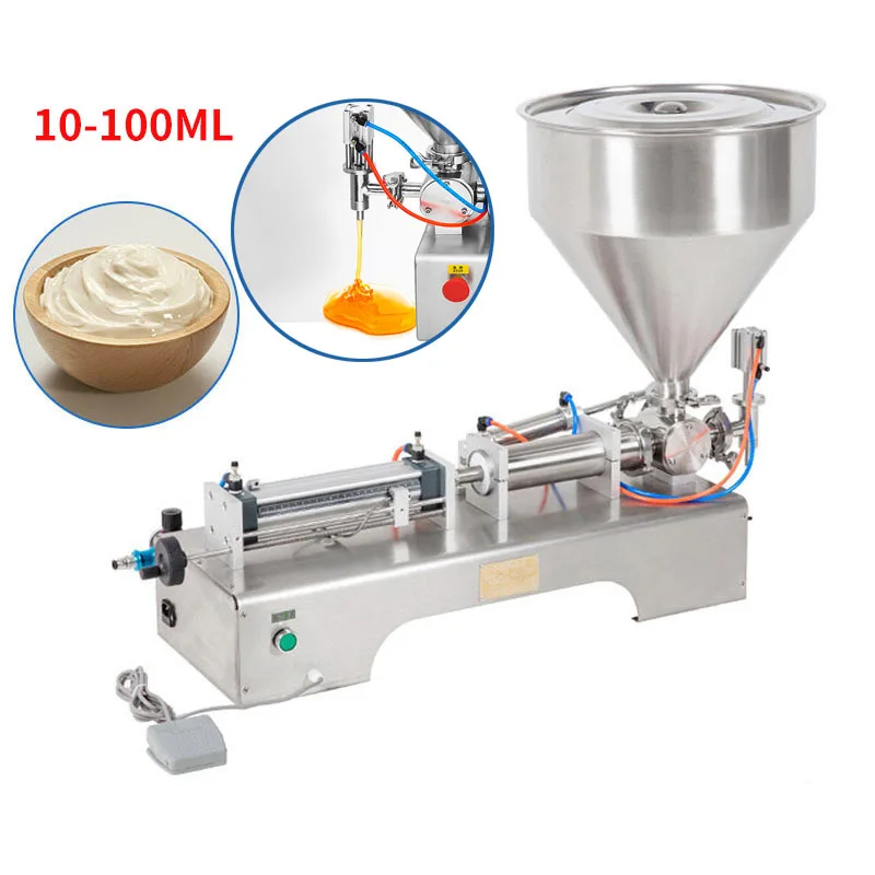 10-100 мл электрическая пневматическая Одиночная машина для наполнения пасты пчела зубная паста соус уход за кожей продукт машина для