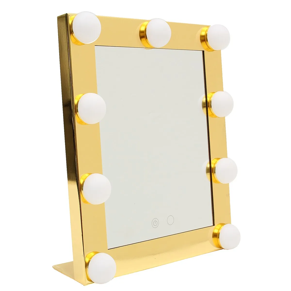  Hollywood LED Makeup Vanity Mirror With Lights Square Vintage Table Mirror 9 LED Lamps Touch Dimmer - 32870652811
