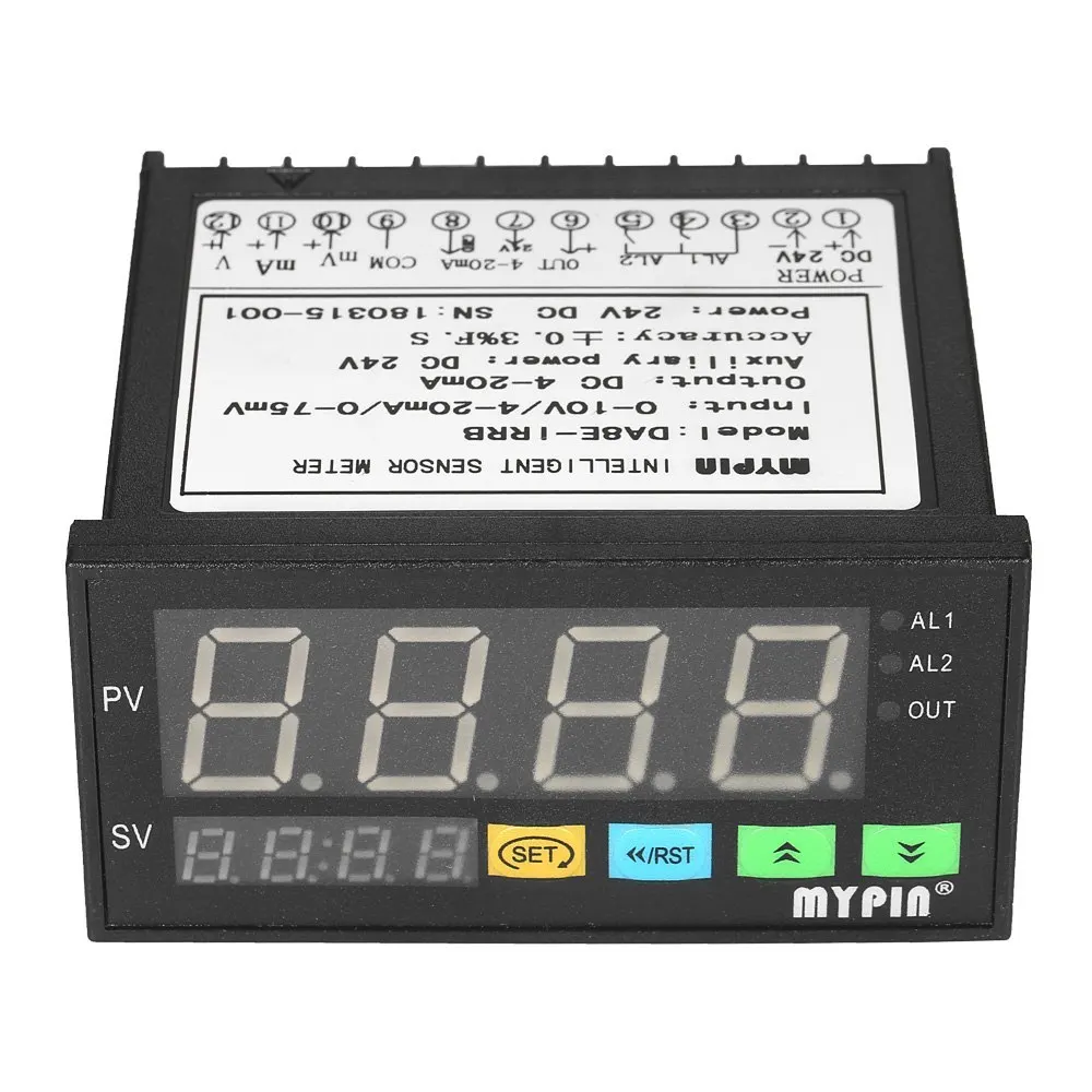 

Multi-functional DC 24V digital programmable sensor meter with 2 Relay Alarm Output and 0~10V/4~20mA/0~75mV Input