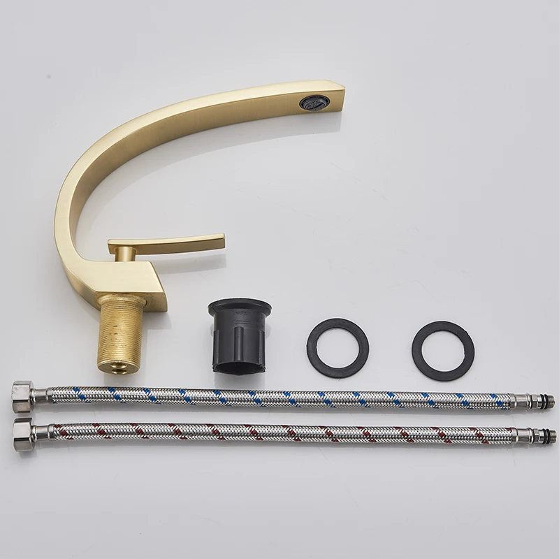 Creative Design Brushed Gold Basin Faucet Washing Basin Mixer Deck Mounted Cold and Hot Bathroom Faucet basin faucet,bathroom faucet