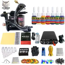 Полный комплект для тату-катушки для подводки Shader Электропитание педаль иглы рукоятка наконечники татуировки тело и искусство TK105-4