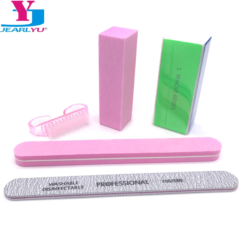

5 Pcs/lot Nail Polish Brushes Sponge Buffer Block Manicure Buffing Sanding Nail Files Limas Para Unhas Nail Art DIY Tool Kits