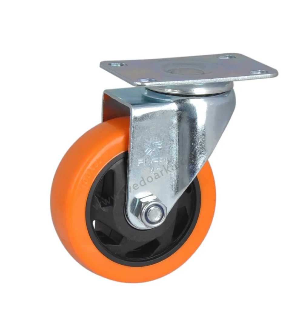4PCS FIVERI Medium Duty 4" 90Kg PVC Castors Wheel Plate Wheels Swivel