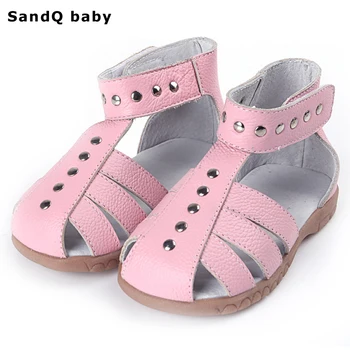 

Children Sandals for Girls 2020 New Summer Genuine Leather Kids Roman Sandals High Top Slip-resistant Girls Flat Princess Shoes