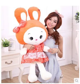 

Stuffed animal 100 cm lovely rabbit plush toy orange rabbit throw pillow soft doll gift w3525