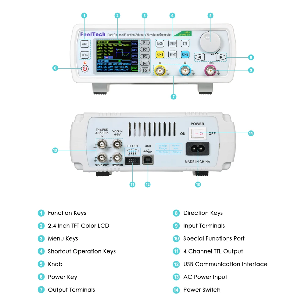 KKmoon FY6600-60M 60 МГц генератор сигналов цифровой контроль двухканальный DDS функция генератор сигналов частотомер произвольный