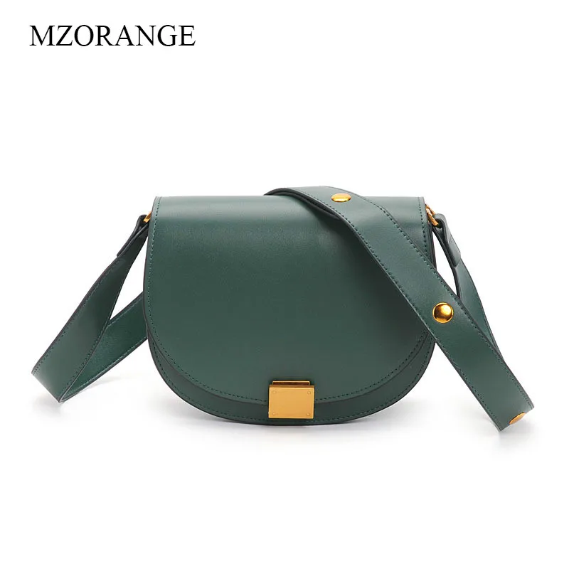 MZORANGE Women Genuine Leather Small Saddle Bag Vintage Metal Lock Handbag Organ Shoulder Bags Female Messenger Crossbody Bag MZORANGE Women Genuine Leather Small Saddle Bag Vintage Metal Lock Handbag Organ Shoulder Bags Female Messenger Crossbody Bag