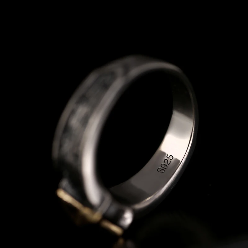 ZABRA, 925 пробы, серебряное, золотое, звездное, 7 мм, маленькое кольцо для мужчин и женщин, Ретро стиль, панк-рок, Ретро стиль, серебряное ювелирное изделие, мужские аксессуары