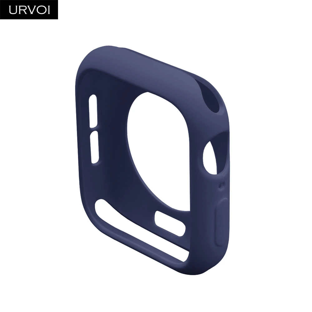 Navy URVOI конфетный, TPU чехол для apple watch series 5 4 3 21 цветной защитный чехол для iWatch 38 42 40 44 мм подходит для ультратонкой рамки - Цвет: Navy