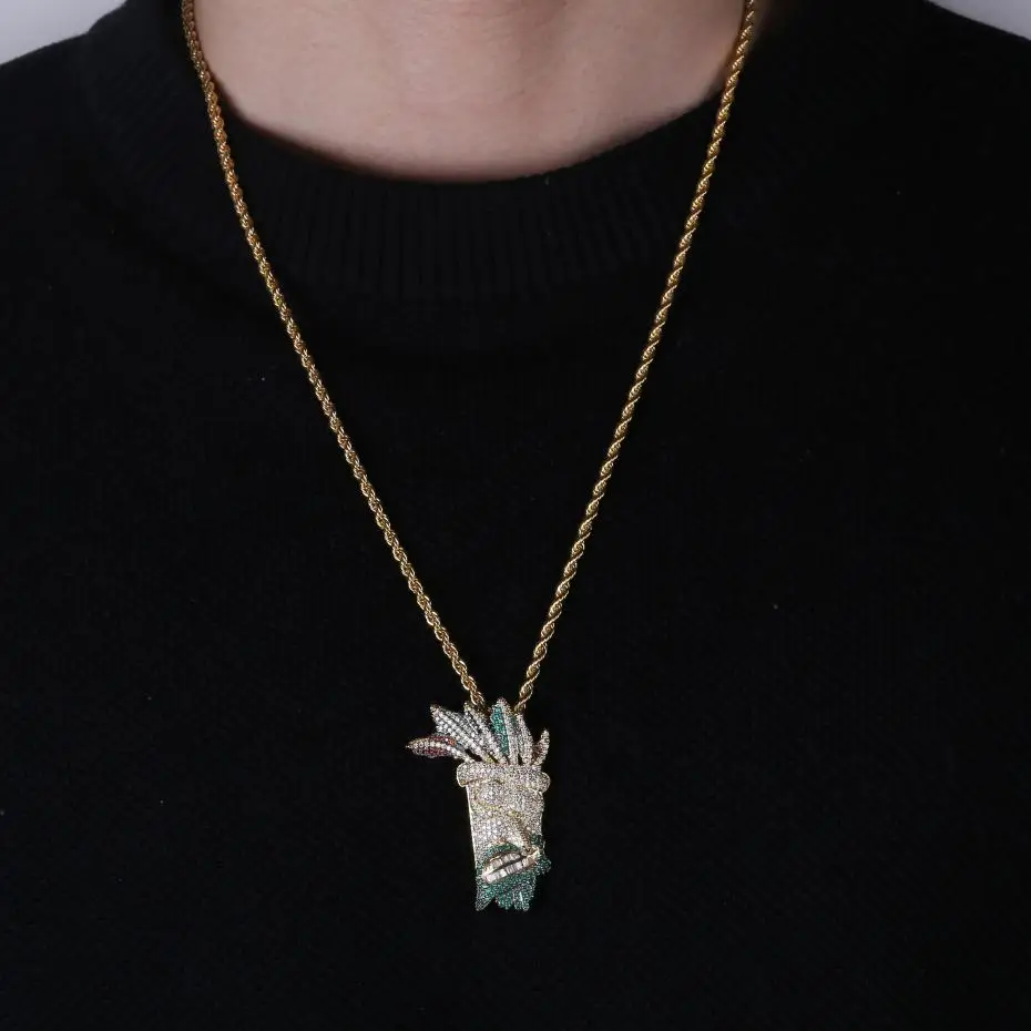 Ожерелье с подвеской Iced Out UKA Мужская/Женская микро подвеска в стиле хип хоп