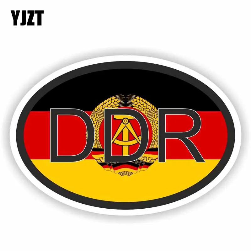 

YJZT 9.8CM*6.5CM Creative DDR Germany Stickers Country Code Funny Car Motorcycle Decal PVC 6-0209