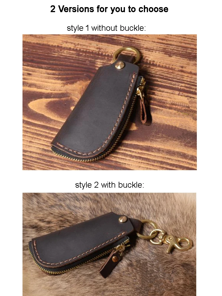 Винтажный кошелек для ключей из натуральной кожи автомобиля|wallet keychain|leather car key
