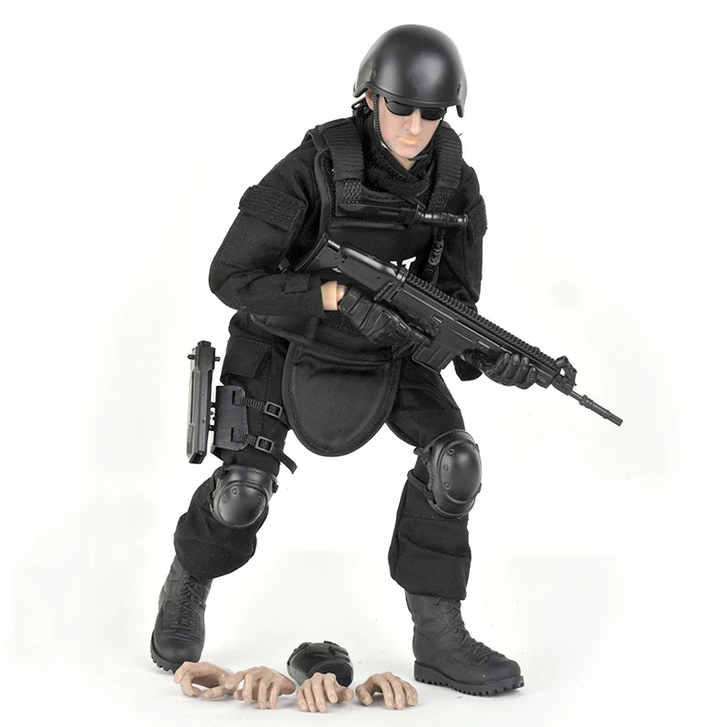 30 см военная модель 1/6 SWAT черная униформа армейская боевая игра игрушки набор