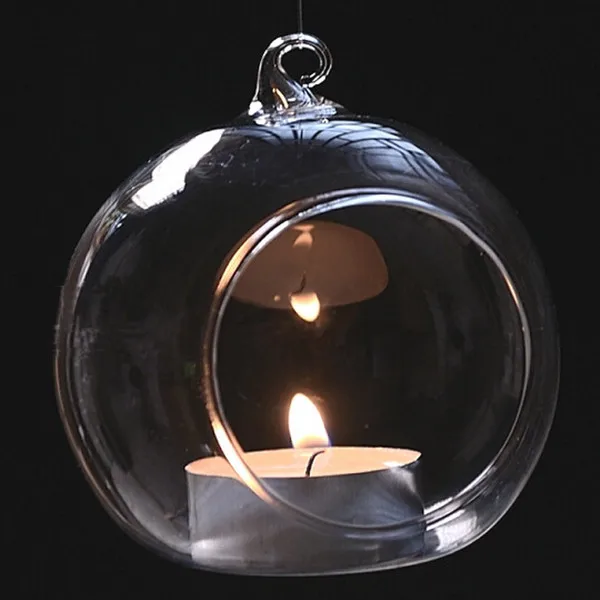 Diameter = 15cm 2pcs/pack big capacity Clear Glass Ball Candle Holder