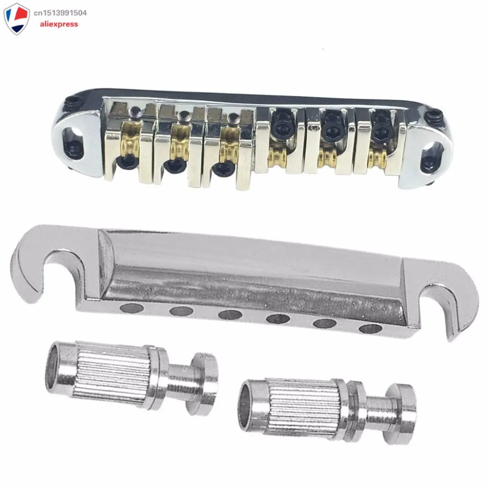 Gold AND Chrome Pating Roller Saddle Tune O Matic Guitar Bridge