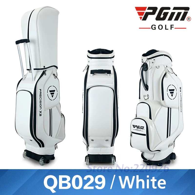 PGM сумка для гольфа стандартная упаковка шаров для мужчин и женщин водонепроницаемый PU может держать 14 клубов - Цвет: Белый