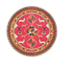 В национальном богемном стиле ретро цветок с геометрическим принтом моющиеся Нескользящие круглые ковры декоративные коврики для гостиной