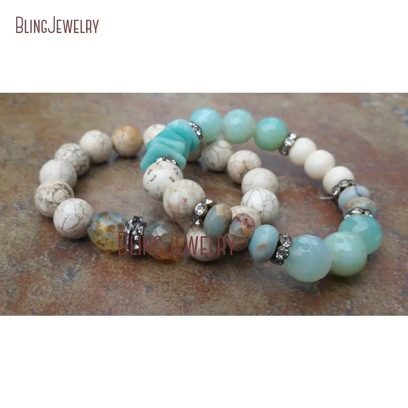Браслет из бисера Amazonite пляжный браслет Vibe Multi Stone богемный Штабелируемый Пляжная