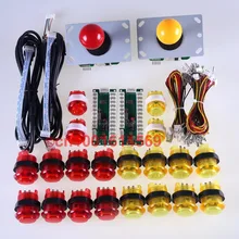 Arcade DIY Kits Parts USB Encoder + 5 Pin Joysticks + 20x LED Illuminated Push Buttons For MAME & Raspberry PI Retropie Project