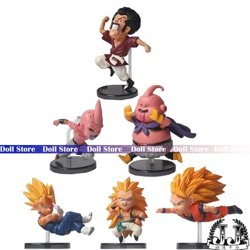 

6Pcs/set 8cm Dragon Ball Z 30th anniversary vol.2/4/5 PVC Majin Buu Gotenks Saiyan Son Goku figure toys doll fly