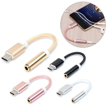 

centechia USB Type C to 3.5 Earphone Adapter Type-C to 3.5mm Headphone AUX audio cable converter for xiaomi 6 Letv Le 2