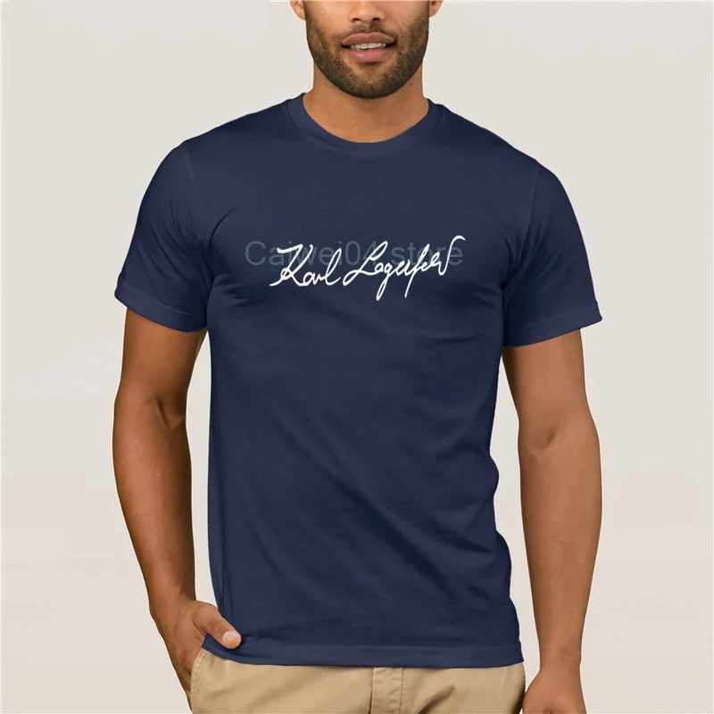 Повседневная Свободная летняя футболка с круглым вырезом для мужчин, Футболка KARL LAGERFELD, Мужская футболка