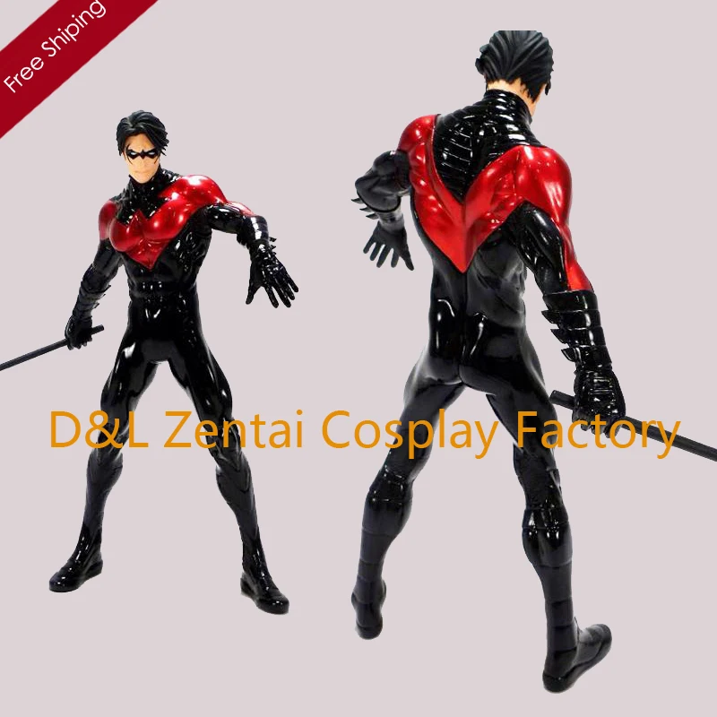 Free Shipping DHL Adult DC Comics Black And Red Nightwing Superhero Costume Halloween Party Costume