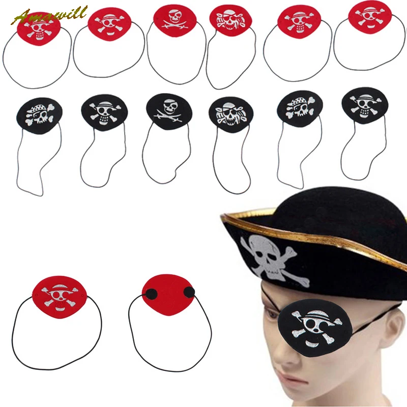 Amawill 5pcs Costume Kids Toy Eye Patch Blindage Accessories Pirate One eye Pirate Eye Patch