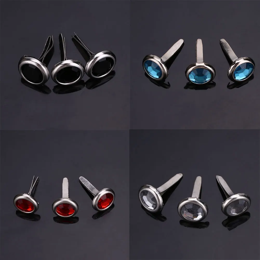 

DIY 20PCS 8MM Mini Round Rhinestone Brads Rivets Fastener Craft Decoration Gift