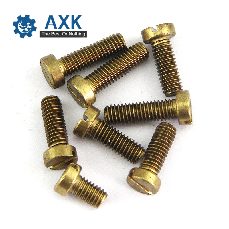 

50Pcs/Lot M2 M2.5 M3*L DIN84 Brass Slotted Cheese Head Screw Brass Screw Brass Bolt GB65