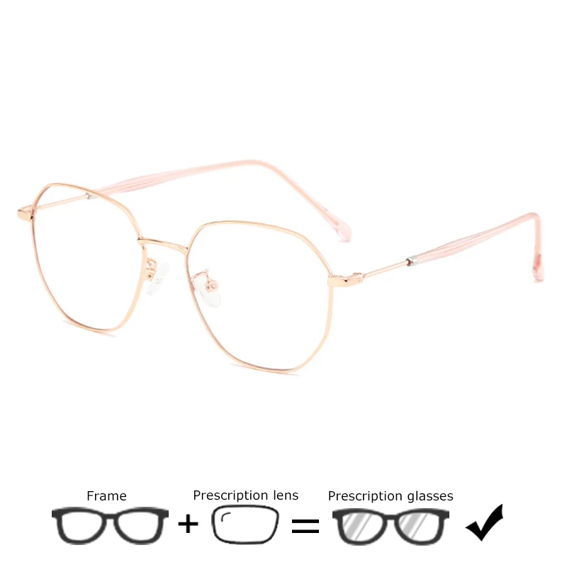 

High Quality Anti Blue Light Prescription Glasses Women Alloy Reading Goggle Men Myopia Eyeglasses Gaming Computer Plain Glasses