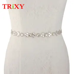 TRiXY S397 Кристалл Стразы Свадебный ремень тонкий свадебный пояс свадебные пояса длинный узкий свадебное платье аксессуары 1 см