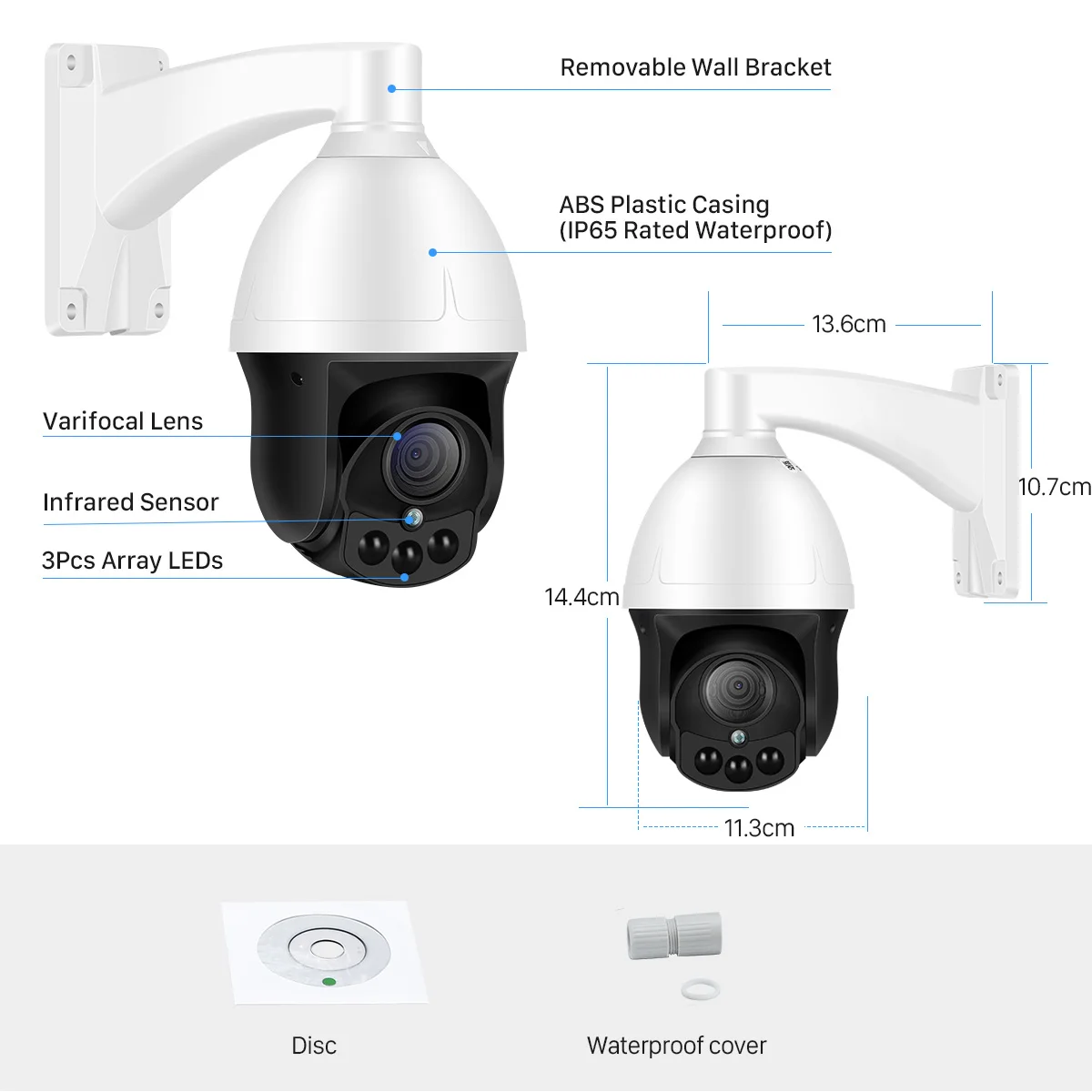 1080P 5.0X автоматическая зум ip-камера PTZ наружная Водонепроницаемая скоростная купольная CCTV камера безопасности 2MP SONY IMX323 камера наблюдения PTZ