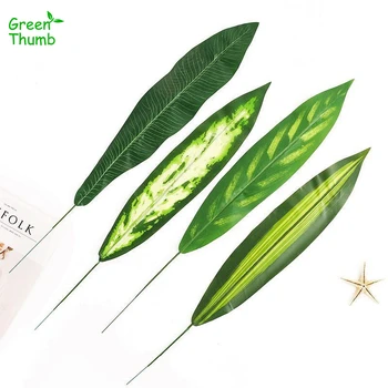 

60pcs 54cm Artificial Leaves Snake Peacock Nest Plants Home Decoration Tree Leaves Plastic Leaf Potted Artificial Plant Flower