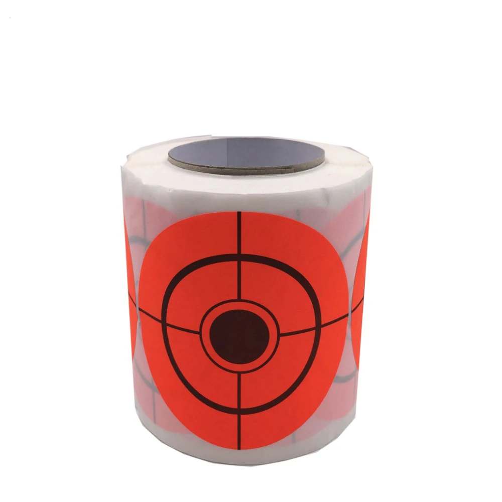 250pcs Paper Target Roll Florescent Orange Adhesive Shooting Target Stickers 