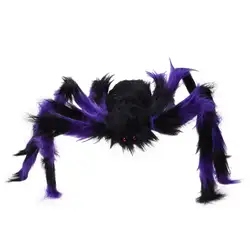 75 см большой паук Плюшевые игрушки/Хэллоуин Декор-черный и фиолетовый
