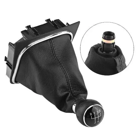 Black 5 Speed Gear Shift Knob Gaiter Boot Cover For VW Golf 6 MK5 MK6