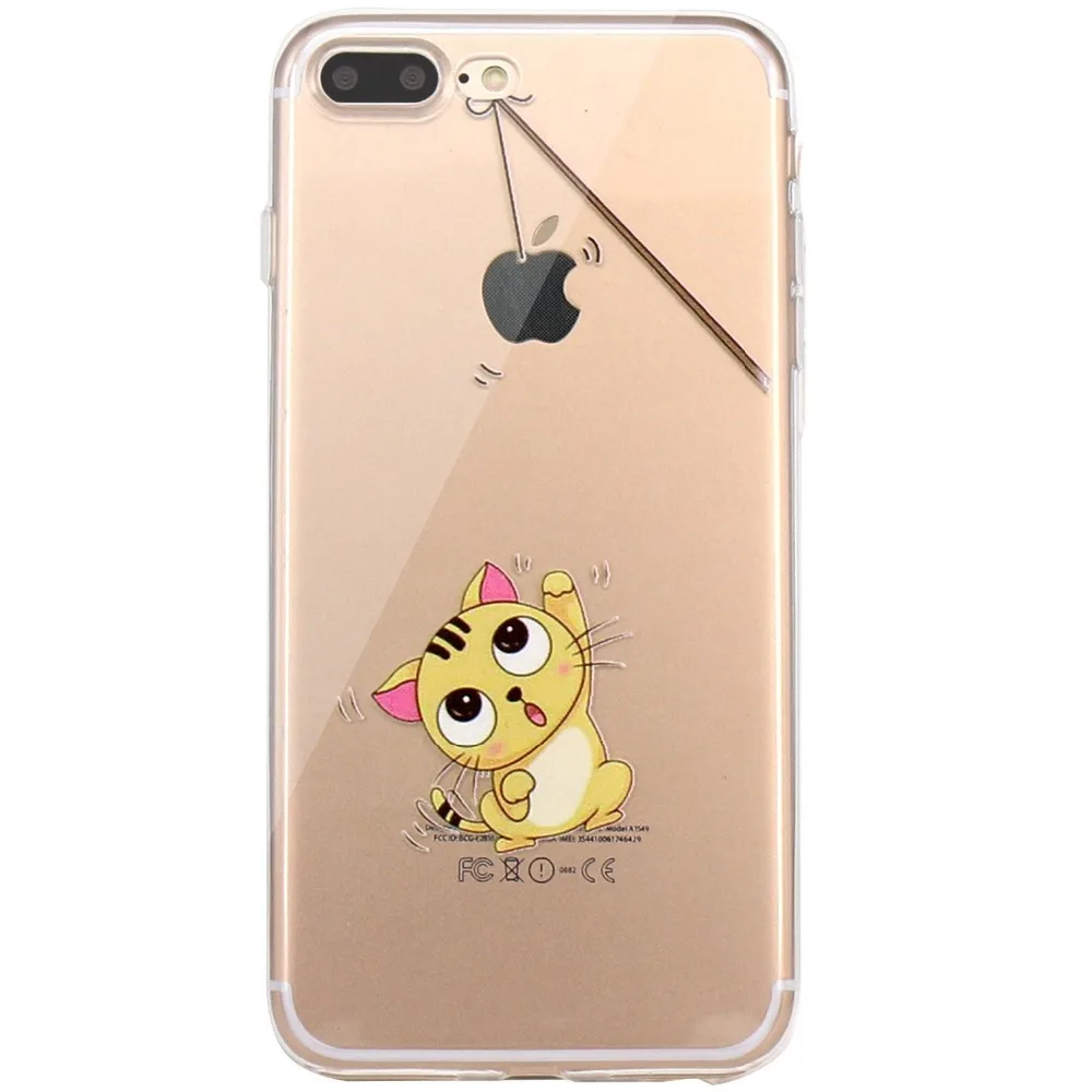 Чехол для Телефона iPhone 7 8 Plus мягкий чехол из ТПУ с животными 6 6S X XS 5 5SE SE 2020 чехлы