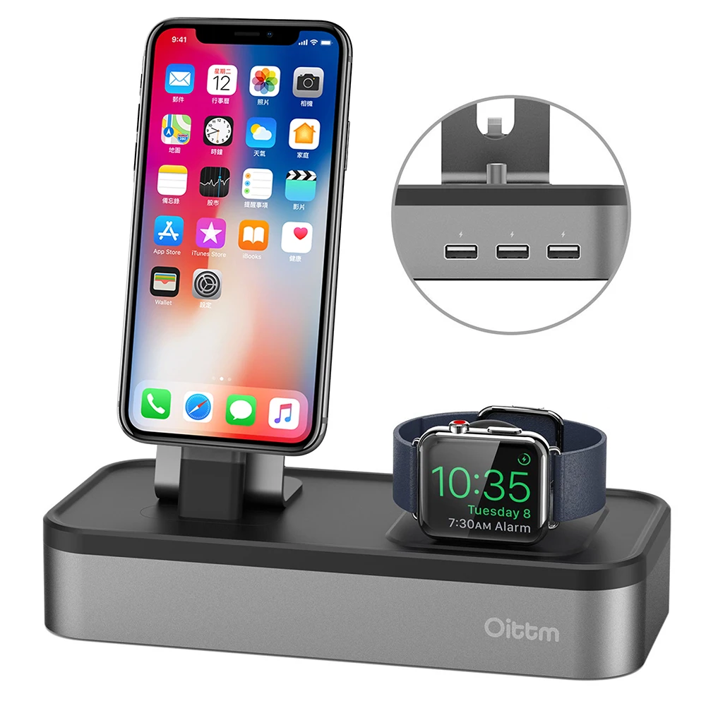 For Apple font b Watch b font Stand 3 Port USB Charger Stand for Apple font