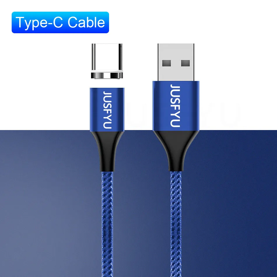 1 M/1,5 M/2 M 3A Магнитный зарядный кабель Micro Usb для быстрой зарядки iphone type C, Магнитный зарядный кабель для samsung USBC - Цвет: Blue For Type C