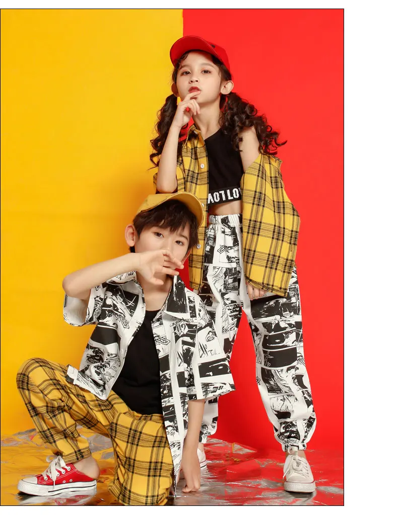 Girls children's clothes Set 4 6 8 10 12 14 16 Years clothes hip hop tshirt kids dance costume kids jazz boy's tracksuit 140 160 170 (7)