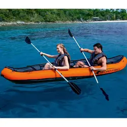 Экологически чистые ПВХ дрейфующих двойной каноэ двух человек корабль отправить весла резиновая лодка надувная лодка