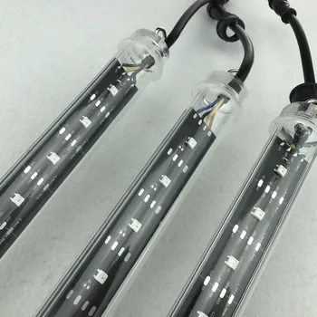 

30mm DC12V addressable 2M long 3D SK6812 RGB meteor tube light;128pcs SK6812 LEDs/64pixels;with 4 core 13.5mm male connector