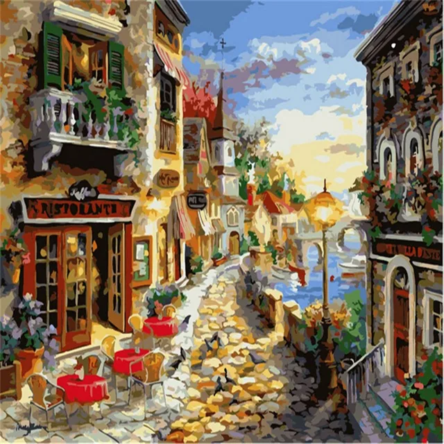 Gold Coast Picture Painting By Numbers On Wall Acrylic European ... Gold Coast Picture Painting By Numbers On Wall Acrylic European ...