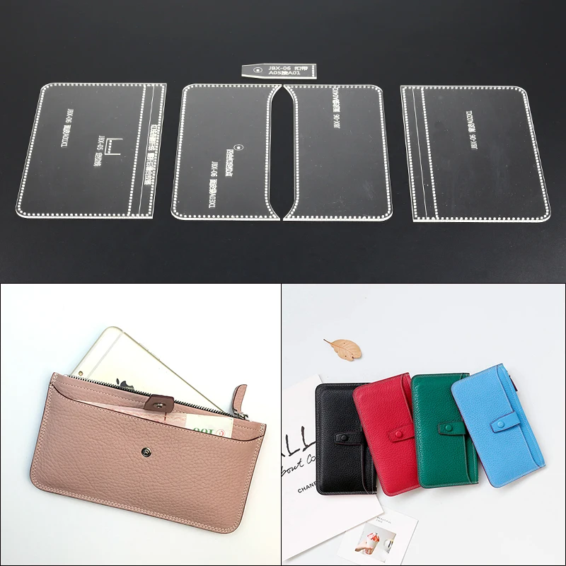 

1Set Acrylic Leather Template Home Handwork Leathercraft Sewing Pattern Tools Accessory long wallet 19.5x10.5x1cm